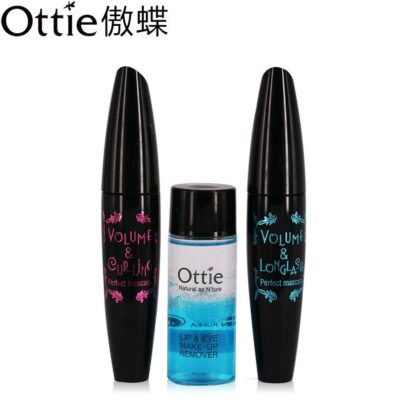 Ottie/傲蝶韩国原装完美睫毛膏3件套盒纤长浓密防水不晕染女