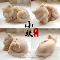 B1473diy sáng tạo mèo con làm bằng tay thơm xà phòng mềm silicone silicone mài khuôn sô cô la fondant nhựa pudding khuôn làm kem silicon