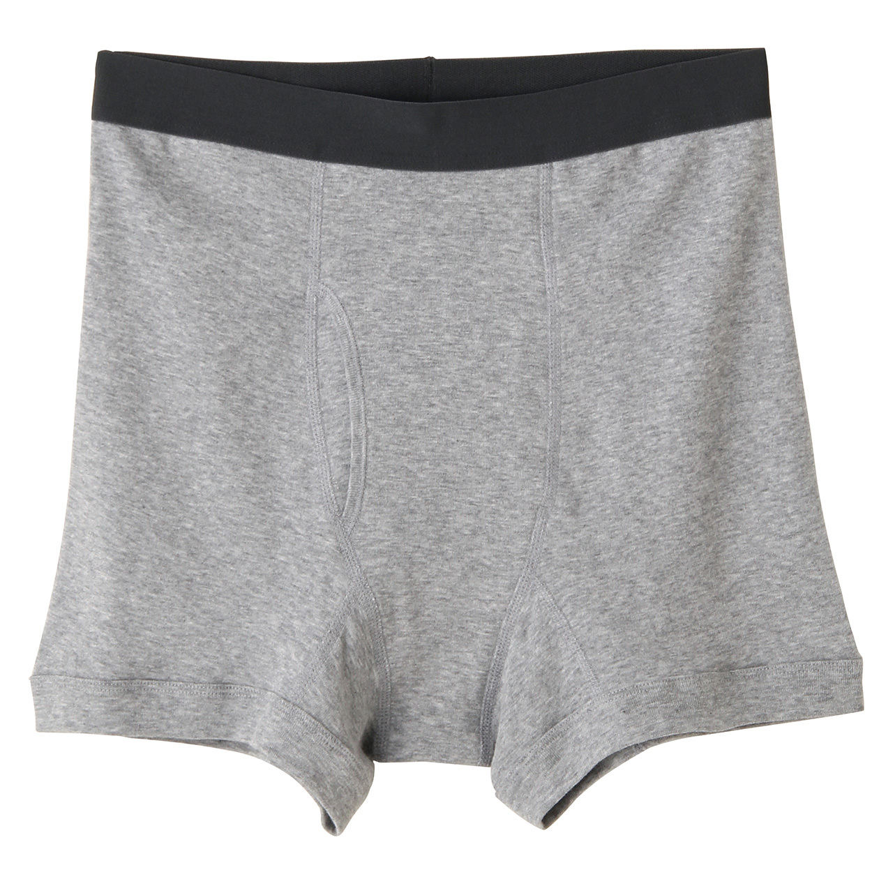 无印良品 MUJI 男式 棉罗纹前开口平角裤