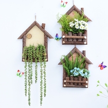 Creative wall decoration flower stand Nordic restaurant Wall Wall flower pot shop simulation green plant fake flower pendant