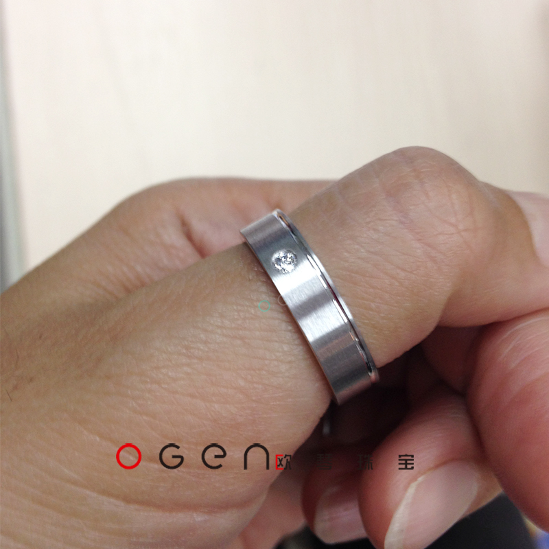 Platinum PT950 boutique inner radian 0 05ct diamond ring matt craft custom OGEN Ogen jewelry