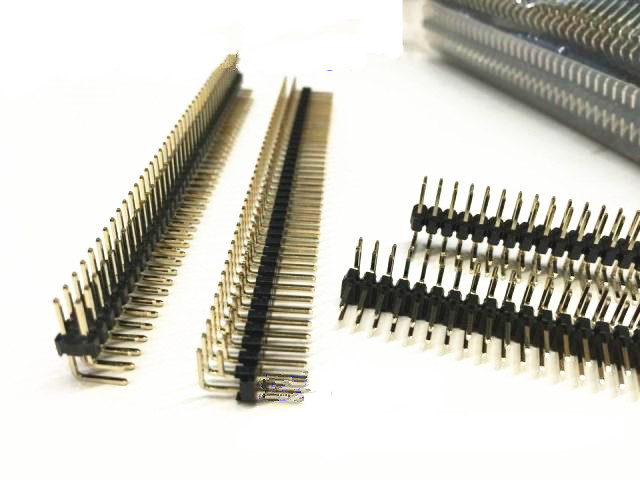 Commonly used small black clip needle row 2 54 pitch 2*40P double row needle double row bend needle A90 degree electronic DIY