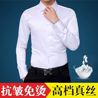 Mùa thu áo sơ mi cotton cotton nam dài tay Slim lụa trung niên băng mỏng kinh doanh áo thun lụa tơ tằm inch áo sơ mi nam kẻ sọc