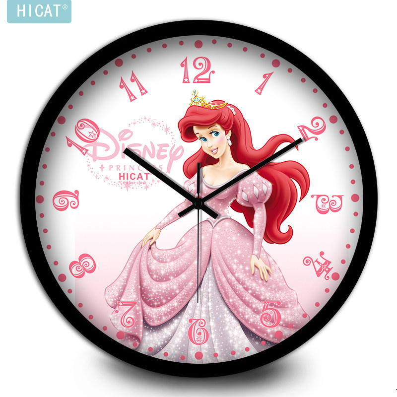 Cute cartoon wall clock children's room bedroom silent hanging watch
