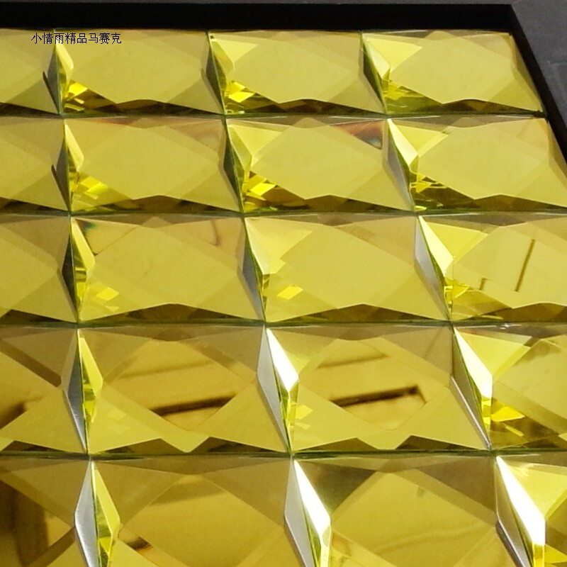 9 sides 50mm gold mirror mosaic edge mirror mosaic mirror wall sticker background wall glass mirror TV wall