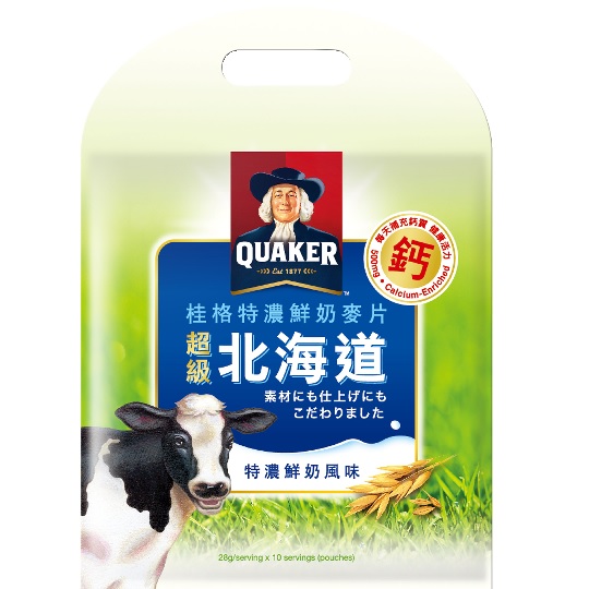 桂格 鲜奶超级麦片(28gx10包)QUAKER台湾官网直邮进口