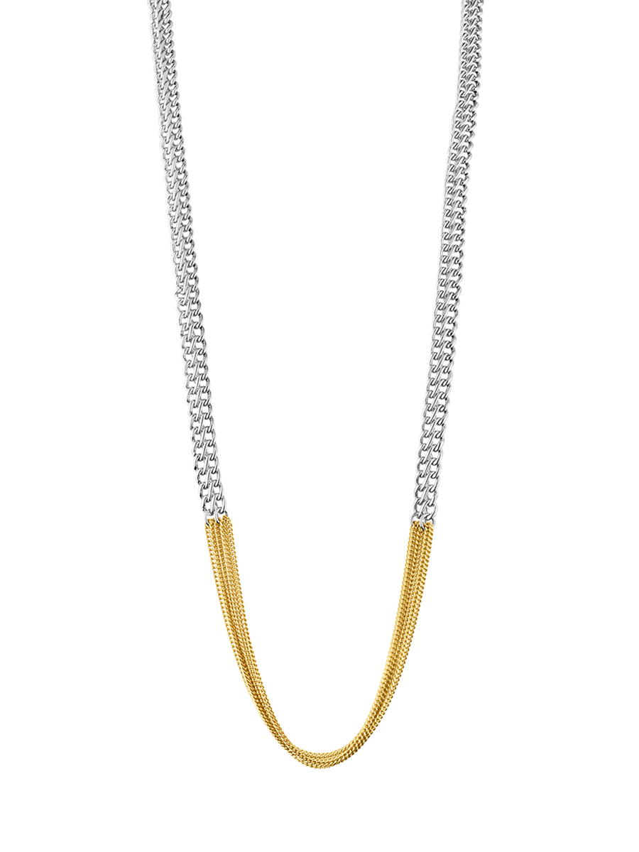 DYRBERG/KERN 金色连锁系列长款拼接项链