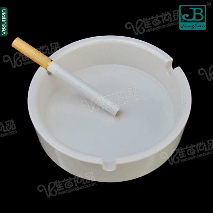 US-Japan Carabao melamine flame retardant material cylinder round pure white dining hall 4 inch Ashtray Imitation Porcelain burn without burning D125