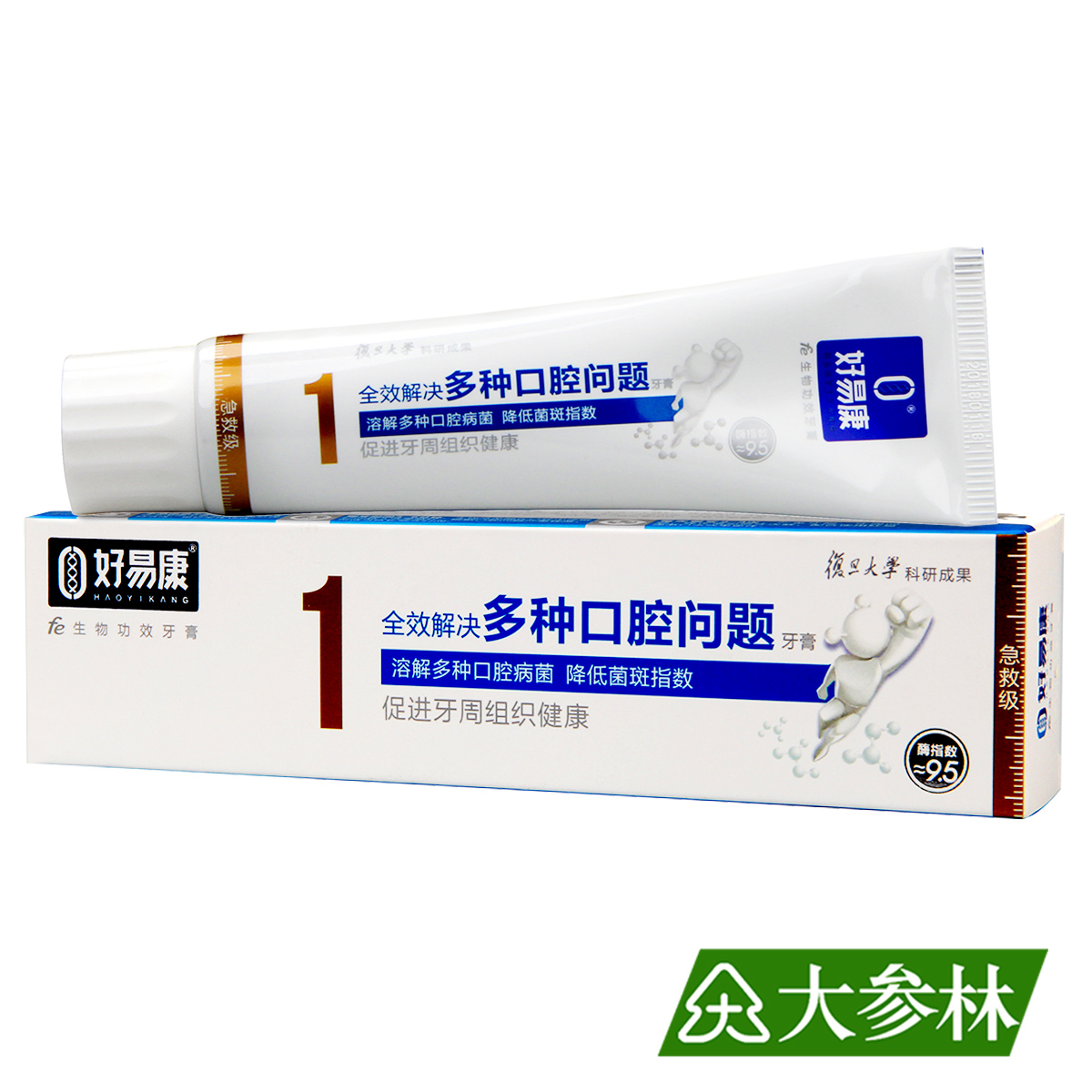好易康生物功效牙膏 120克 国际薄荷香型 生物溶酶菌多种口腔问题