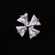 Hàn Quốc cao cấp zircon pha lê cổ áo pin phụ kiện nam và nữ áo chống ánh sáng cổ áo khóa nhỏ bốn lá cỏ ba lá nhỏ ghim cài áo cao cấp Trâm cài
