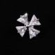 Hàn Quốc cao cấp zircon pha lê cổ áo pin phụ kiện nam và nữ áo chống ánh sáng cổ áo khóa nhỏ bốn lá cỏ ba lá nhỏ
