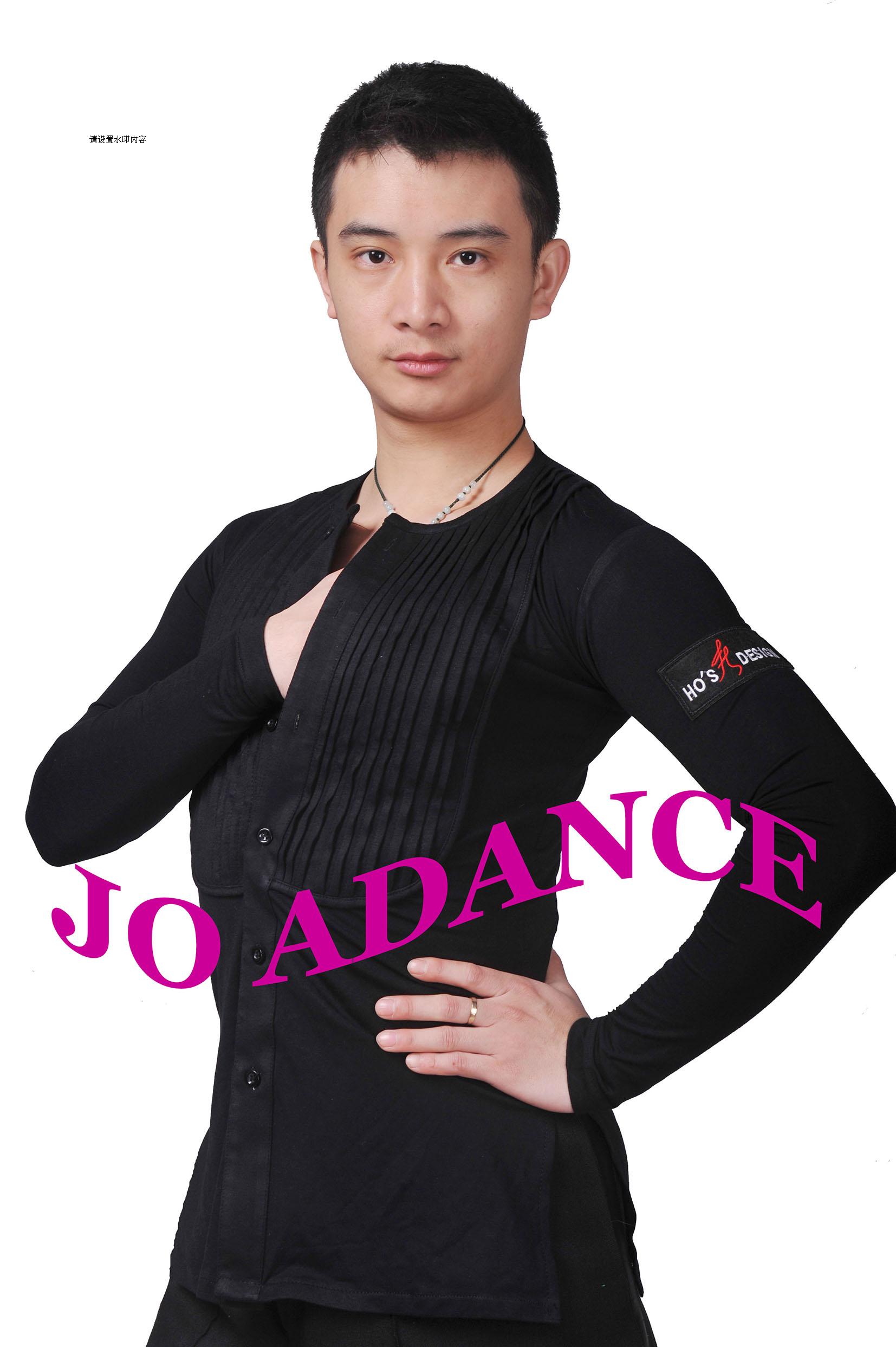 Men's Latin practice suit for men's Latin performance He's dance suit (T-shirt)