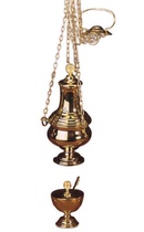 Incense burner imported from Belgium (set of three) #3907 Gold