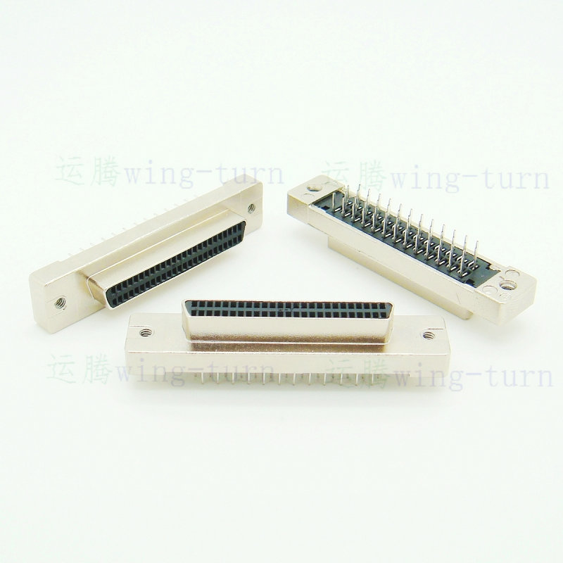 Yun Teng MDD50FS-180 SCSI HPDB50 straight foot 50 core straight plug female PCB board card small black clip
