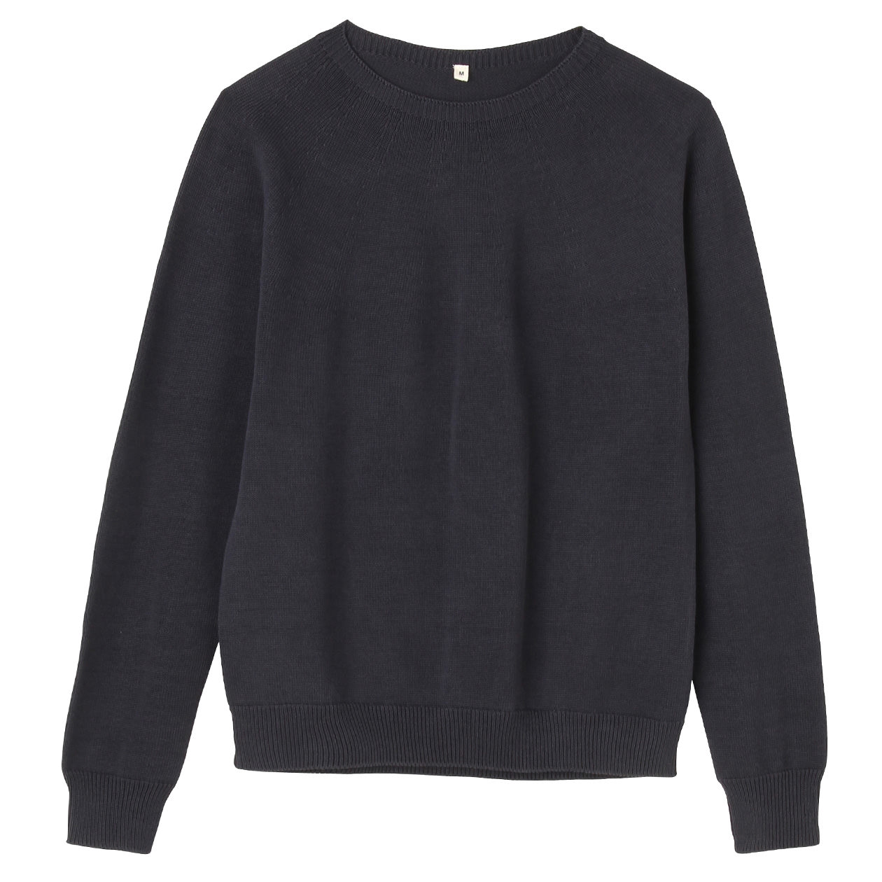 无印良品 MUJI 女式 棉中针距圆领毛衣