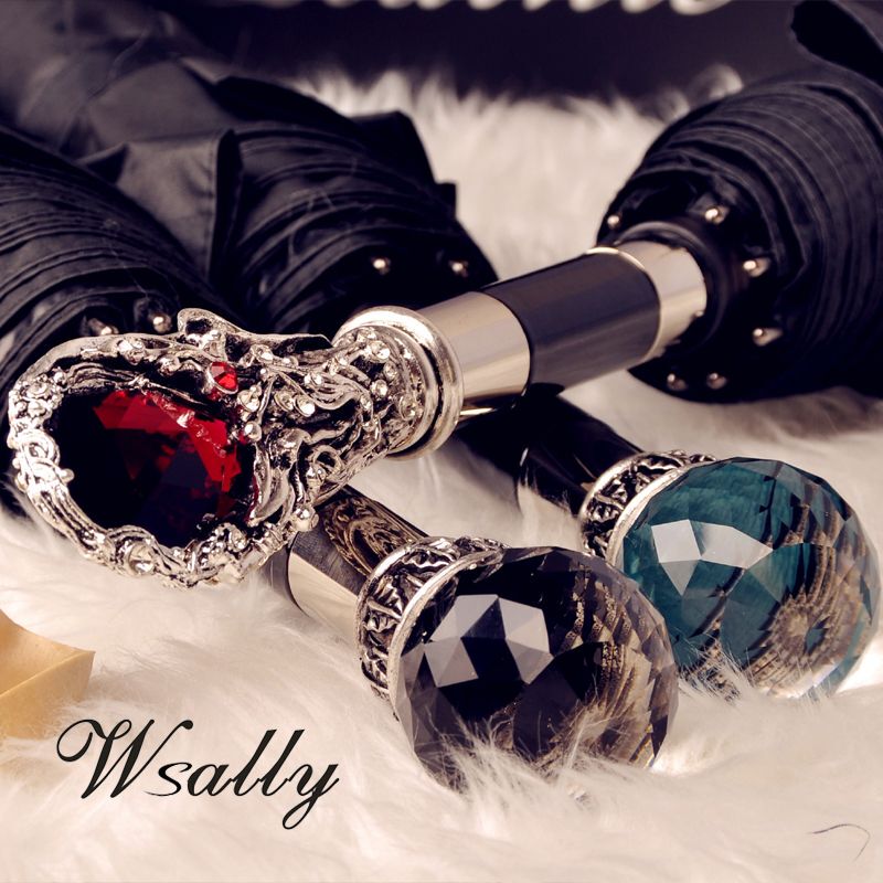 Authentic Wsally Ruby Umbrella Crystal Umbrella Lemon Flower Sun Protection Umbrella Foldable Anti-Uv Sunshade Umbrella