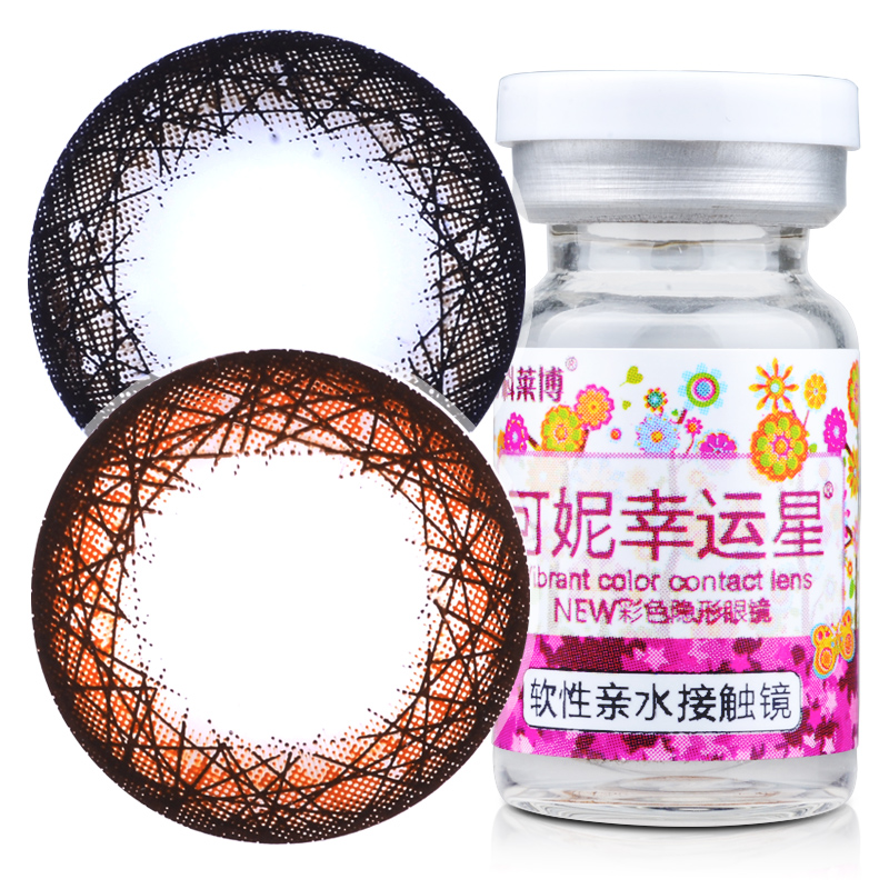 科莱博美瞳年抛自然彩色隐形近视眼镜可妮幸运星1片韩国大美目