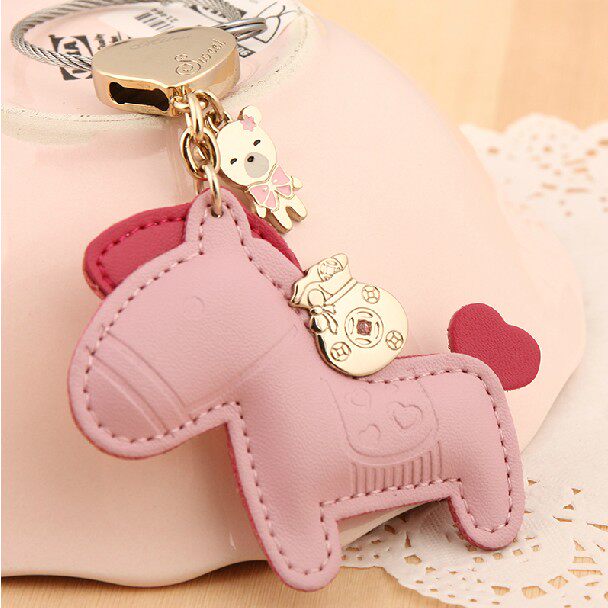 Korean version immediately rich keychain creative gift pony car key pendant ladies creative keychain