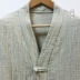 gỗ chân nam lanh gió Trung Quốc Tang mùa hè ngắn tay áo khoác cỡ lớn khóa Tang cải thiện thường Han quần áo mỏng 
