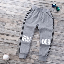 Boys large size childrens shipping sports pants Spring and autumn and winter trousers Large childrens casual pants Pure cotton childrens new trend