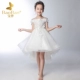 Công chúa váy cô gái nhỏ màu trắng váy cưới vai hoa cô gái váy nữ đám cưới trẻ em chủ trang phục - Váy trẻ em Váy trẻ em