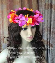 Hawaiian Grass Skirt Dance Head Flower Ring Dance Props Beach Accessoires Hair Accessoires Hawaii Flower Headband