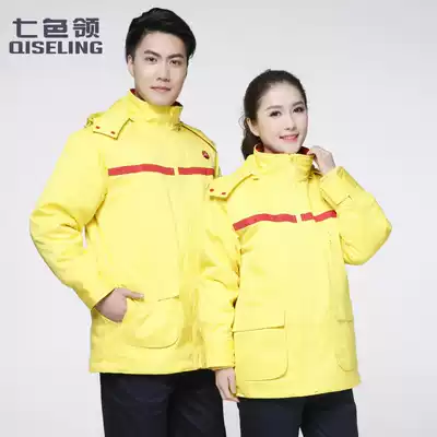 Gas station overalls, winter cotton clothes, PetroChina anti-static overalls, quilted jackets, gas station men and women thickened cotton clothes