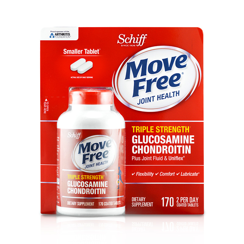美国直邮 Schiff Move Free氨基葡萄糖维骨力氨糖movefree170粒