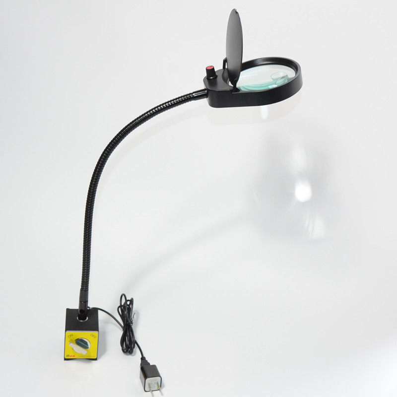 PDOK primary-secondary large lenses 10 times 3 times maintenance magnifier with lamp magnetic base metal hose magnifier PD-6S