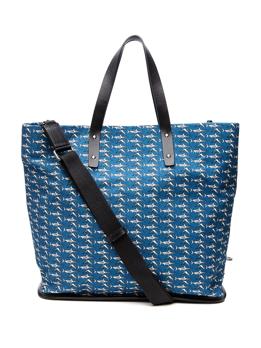 Dolce&Gabbana 蓝色飞鱼印花手提包