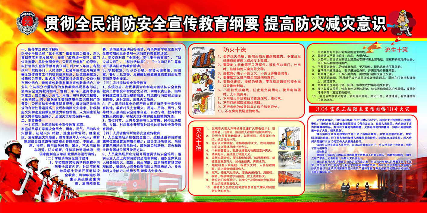 726海报印制展板写真喷绘贴纸899消防安全逃生应急意识宣传栏