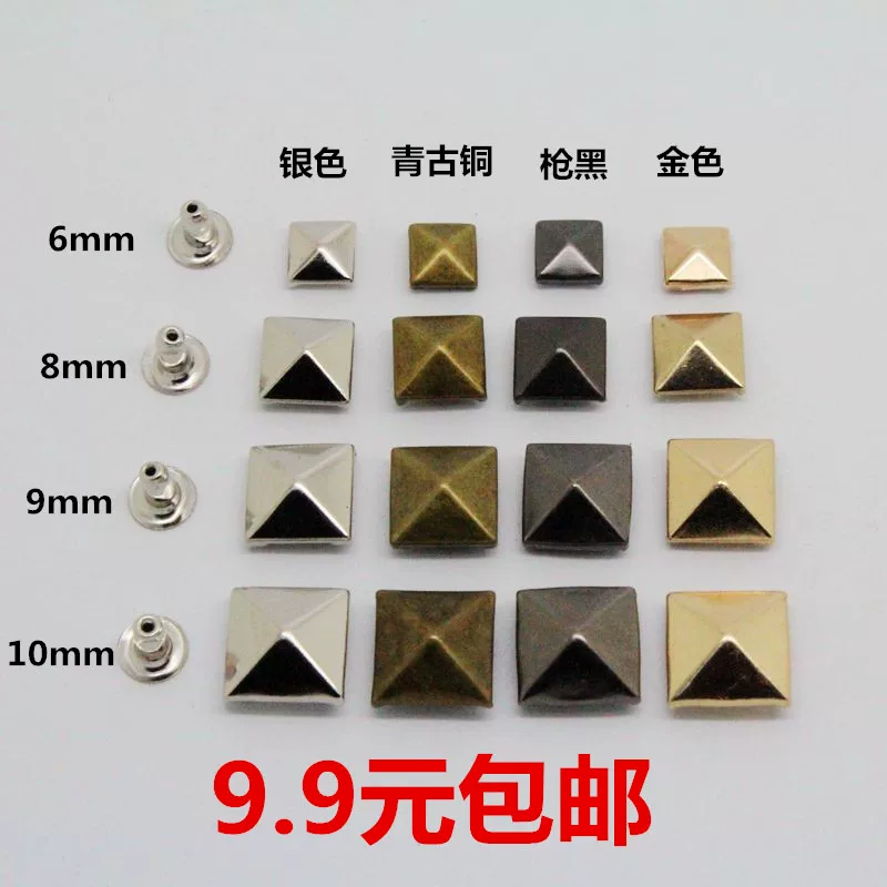 Square pyramid with accessories, punk style, DIY