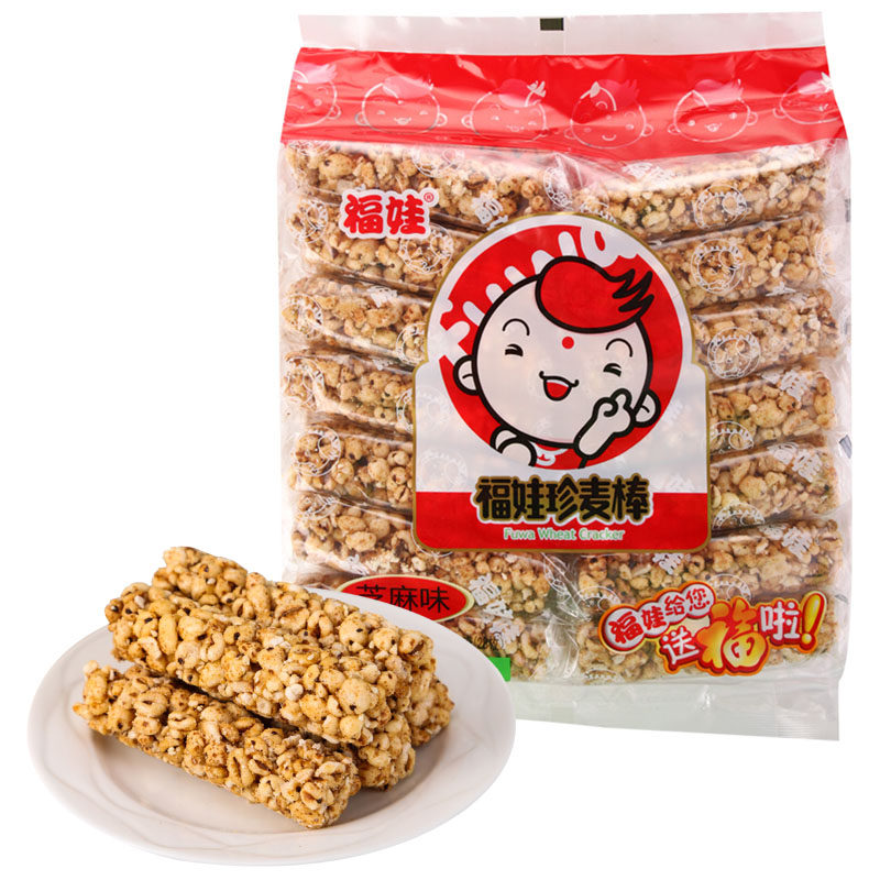 【天猫超市】福娃 珍麦棒 芝麻味368g/袋 膨化食品  能量棒
