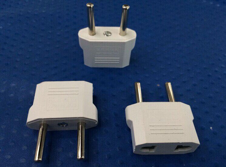 White two round foot conversion plug Australian standard to European standard double round minimum conversion European conversion plug