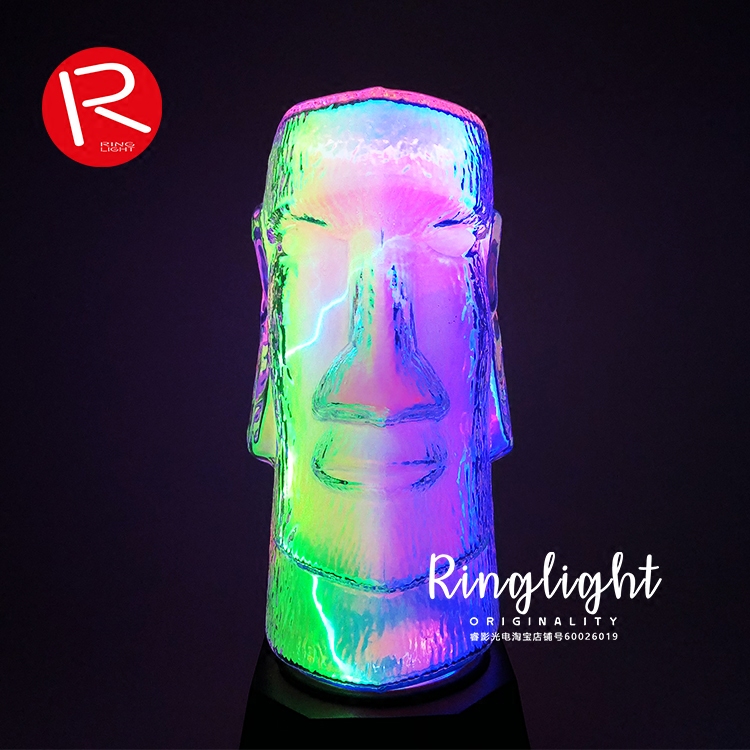 Classic styling Moai plasma Easter Island Boulder portrait plasma lamp glow magic ball creative gift