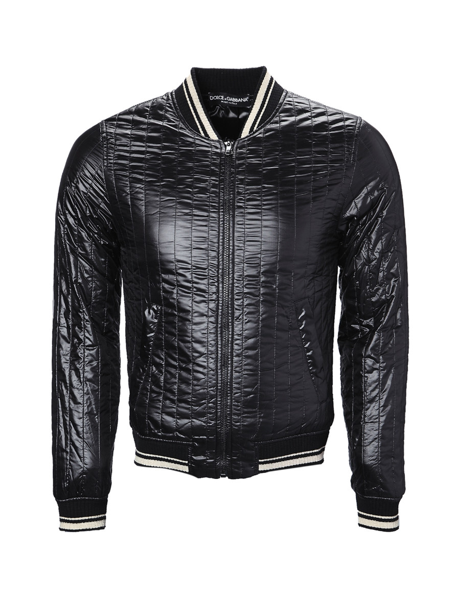 Dolce&Gabbana 黑色棒球领绗缝线饰长袖外套