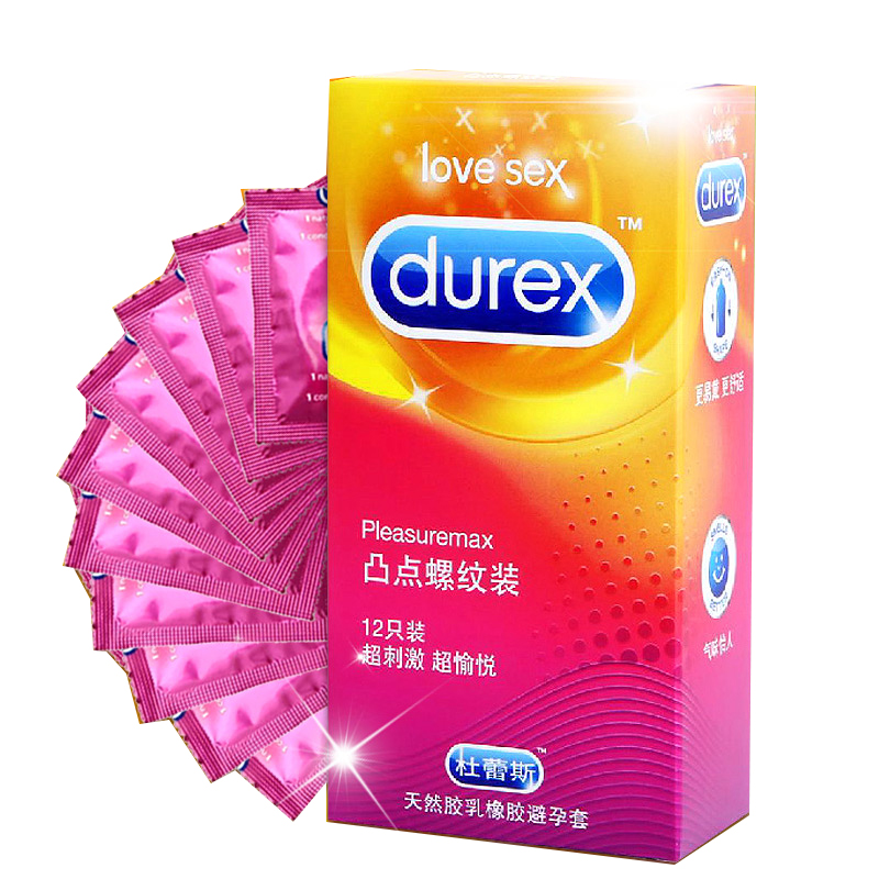 杜蕾斯避孕套大号56mm螺纹凸点避孕套12只 带刺情趣高潮大颗粒