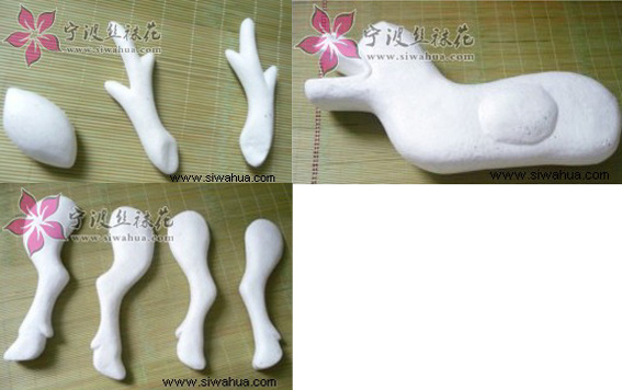 Ningbo Yiyi Dry Flower East Fence Flowers DIY Silk Socks Flowers Animal Materials Kirin Tire Package Foam