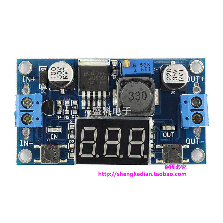 LM2596带电压表显示  DC-DC可调降压模块15W 4-40V转1.3-37V 3A