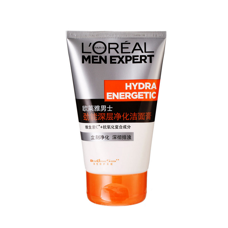 【天猫超市】欧莱雅男士洗面奶劲能深层净化洁面膏100g控油抗黑头