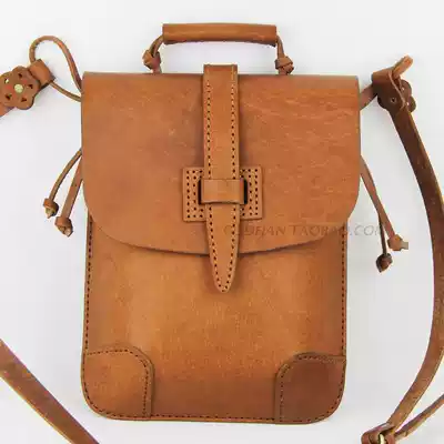 New retro literary leather women's bag handmade crusty styling bag shoulder oblique portable vegetable tanned leather customization