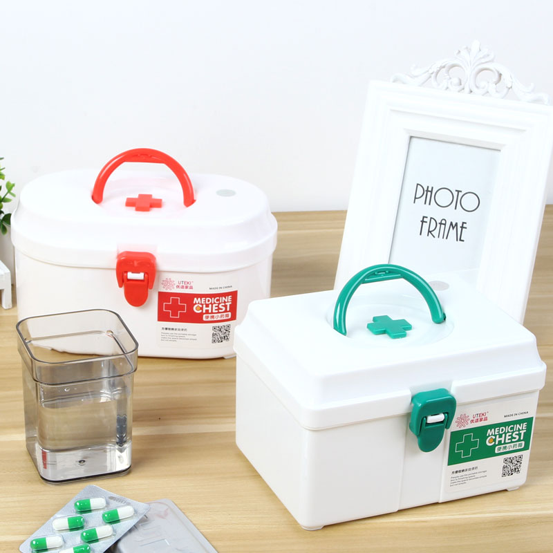 Household medicine and health care box medical storage box first aid drug storage box portable children's medicine box