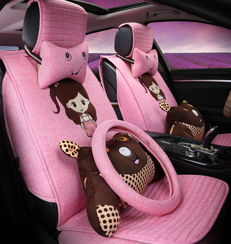 可爱女卡通四季坐垫哈弗H1H2H5H6M4赛欧polok2k3专用全包汽车座套