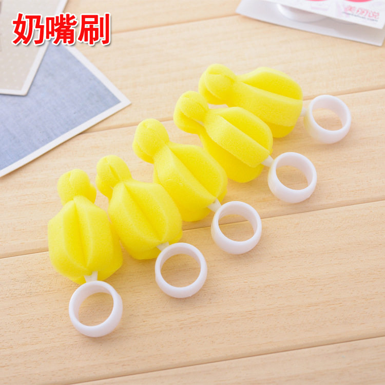 Turn Bear High Quality Sponge Nipple Brush Wide Caliber Wide Caliber Universal Nipple Brush 5 Pack