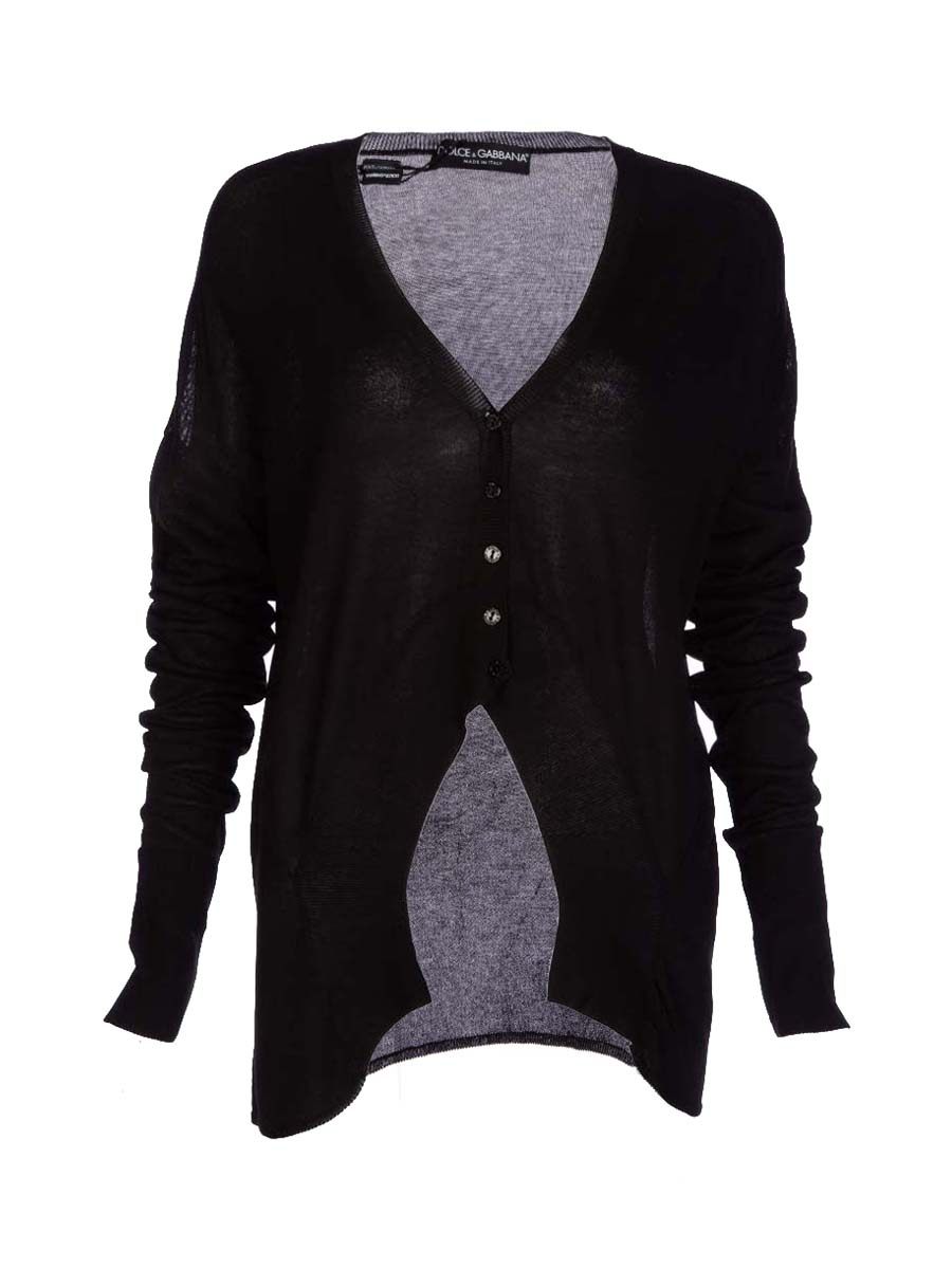 Dolce&Gabbana 黑色V领开襟长款上衣