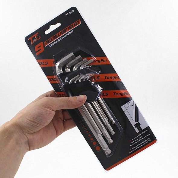 ZG3220 9PC Ball type ball head hexagon flower wrench Hexagon wrench set Hexagon screwdriver