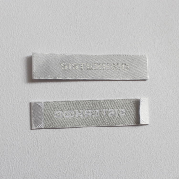 Cloth label Wood shuttle machine collar label tag Clothing trademark custom woven label printing label custom collar label dog design