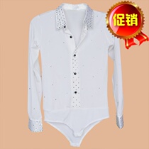 Adult men race to dance tops Latin dance children white shirt Latin dance show performance gown