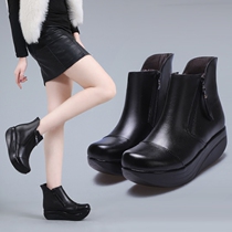 Rocking shoes snow boots fashion boots work shoes casual shoes plus velvet thick-soled cotton boots leather soft bottom size womens shoes