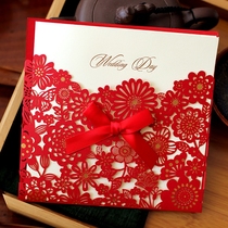 Wedding China red invitation hot stamping hollow invitation invitation festive 2019 creative wedding wedding invitation letter